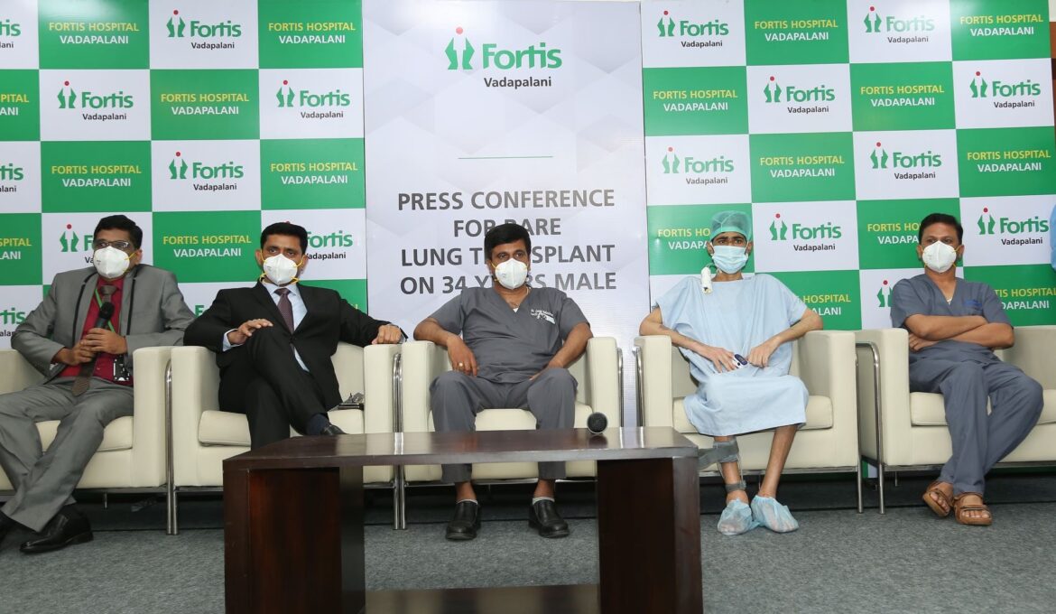 Successful and Rare Lung Transplant gives a new lease of life to 34-year-old patient at Fortis Vadapalani