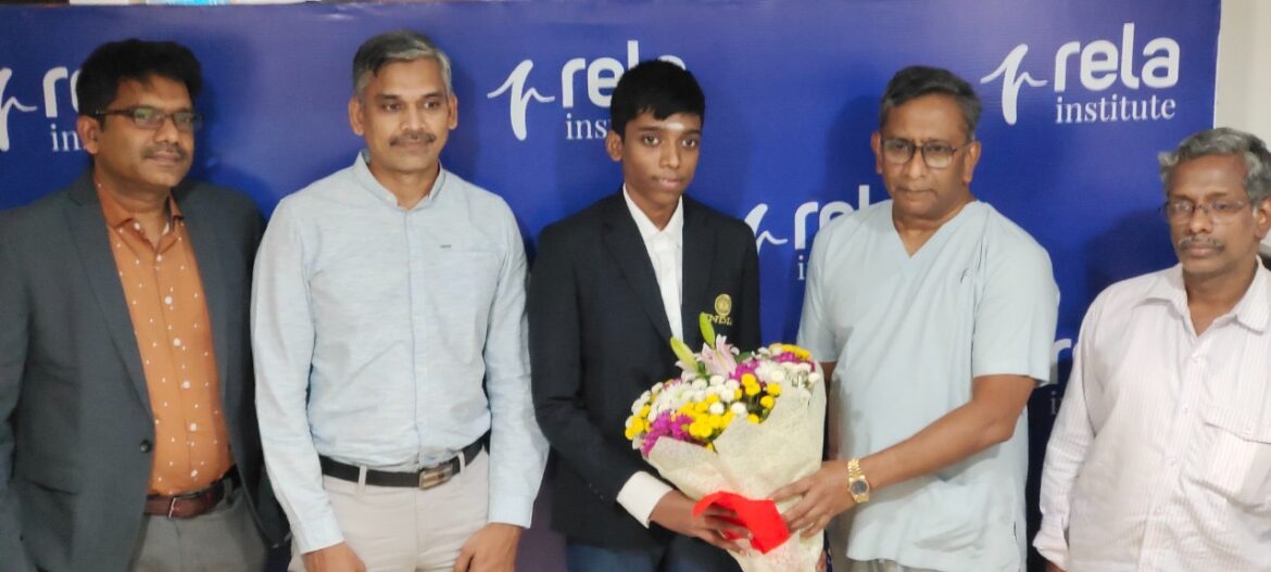 Rela Hospital Felicitates Indian Chess Grandmaster R Praggnanandhaa on Beating World No 1 Chess Grandmaster 