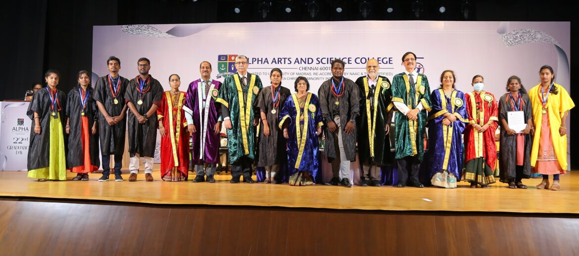 Alpha Arts and Science College celebrated their 22nd Graduation ceremony in conjunction with its 25th anniversary Silver Jubilee Celebration. 