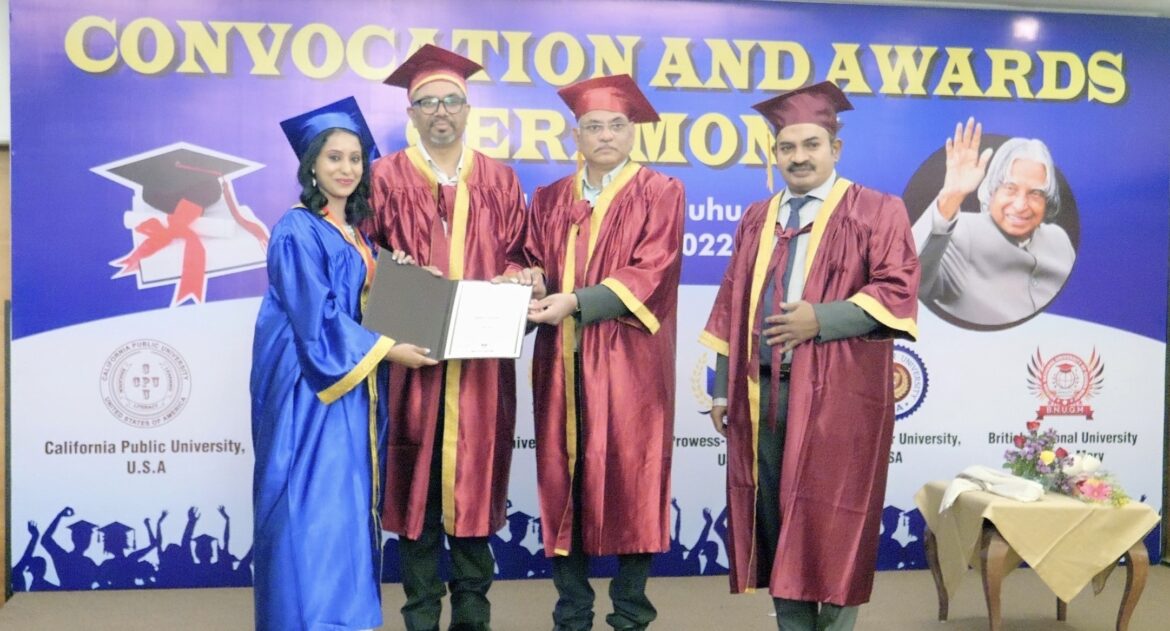 Shreyaa Sumi is bestowed upon with a Honorary Doctorate from USA University 