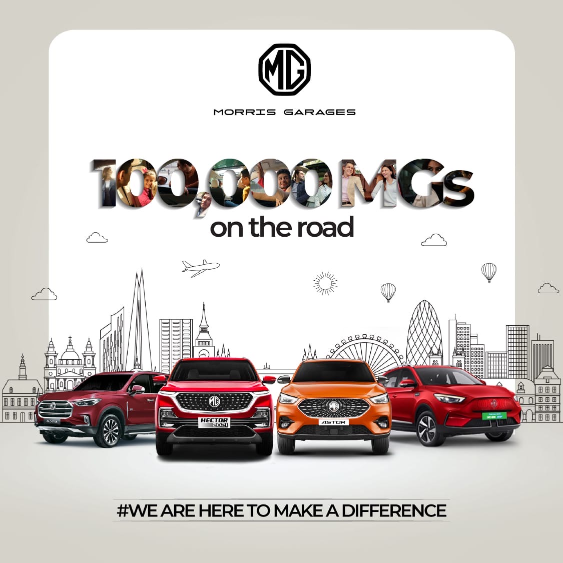 MG Motor India expresses gratitude towards its employees, dealers, suppliers, and customers on reaching the 100,000 milestone 