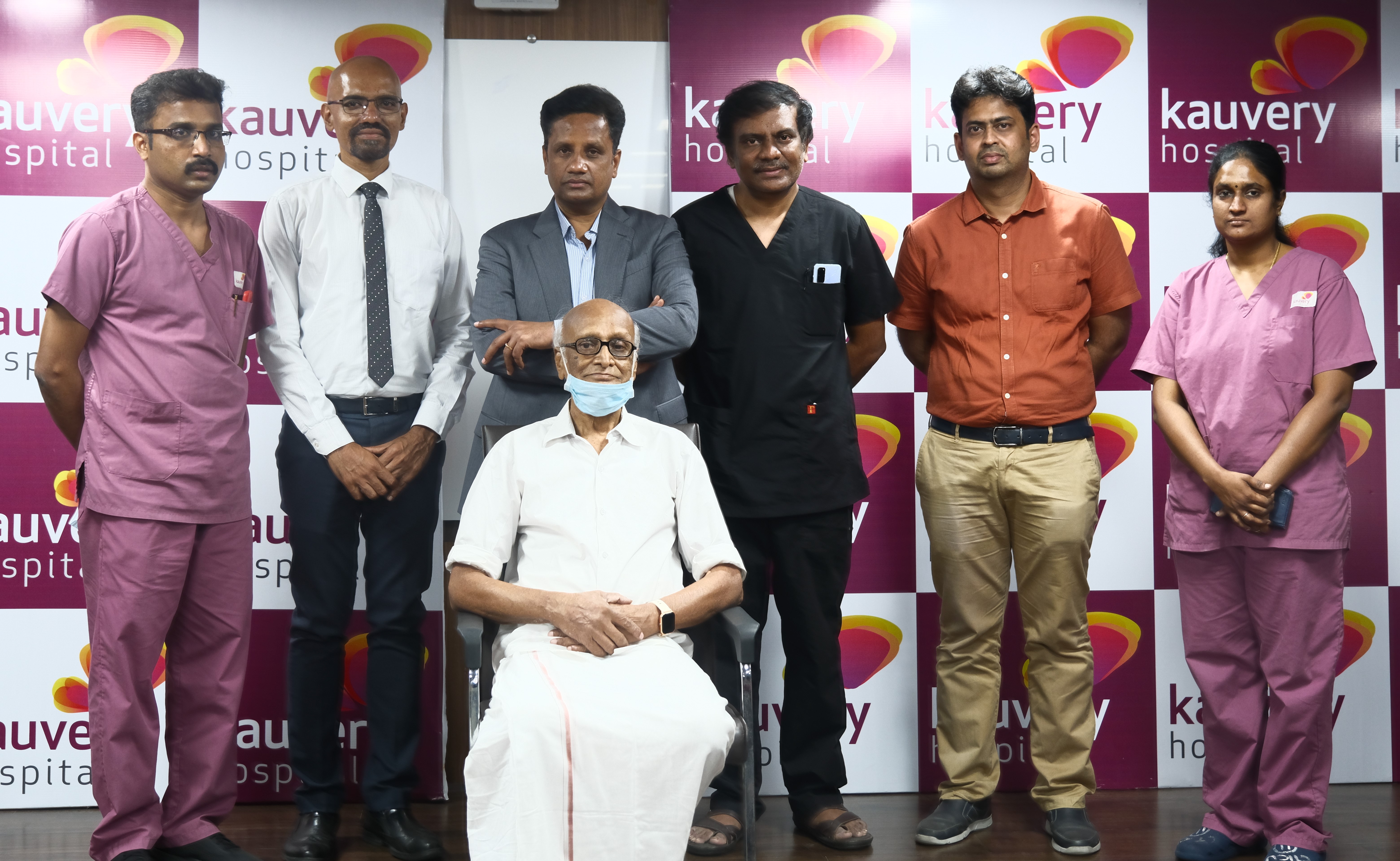 Kauvery Hospital successfully performs double heart valve replacement and pacemaker￼ without surgery on 82 year old man 