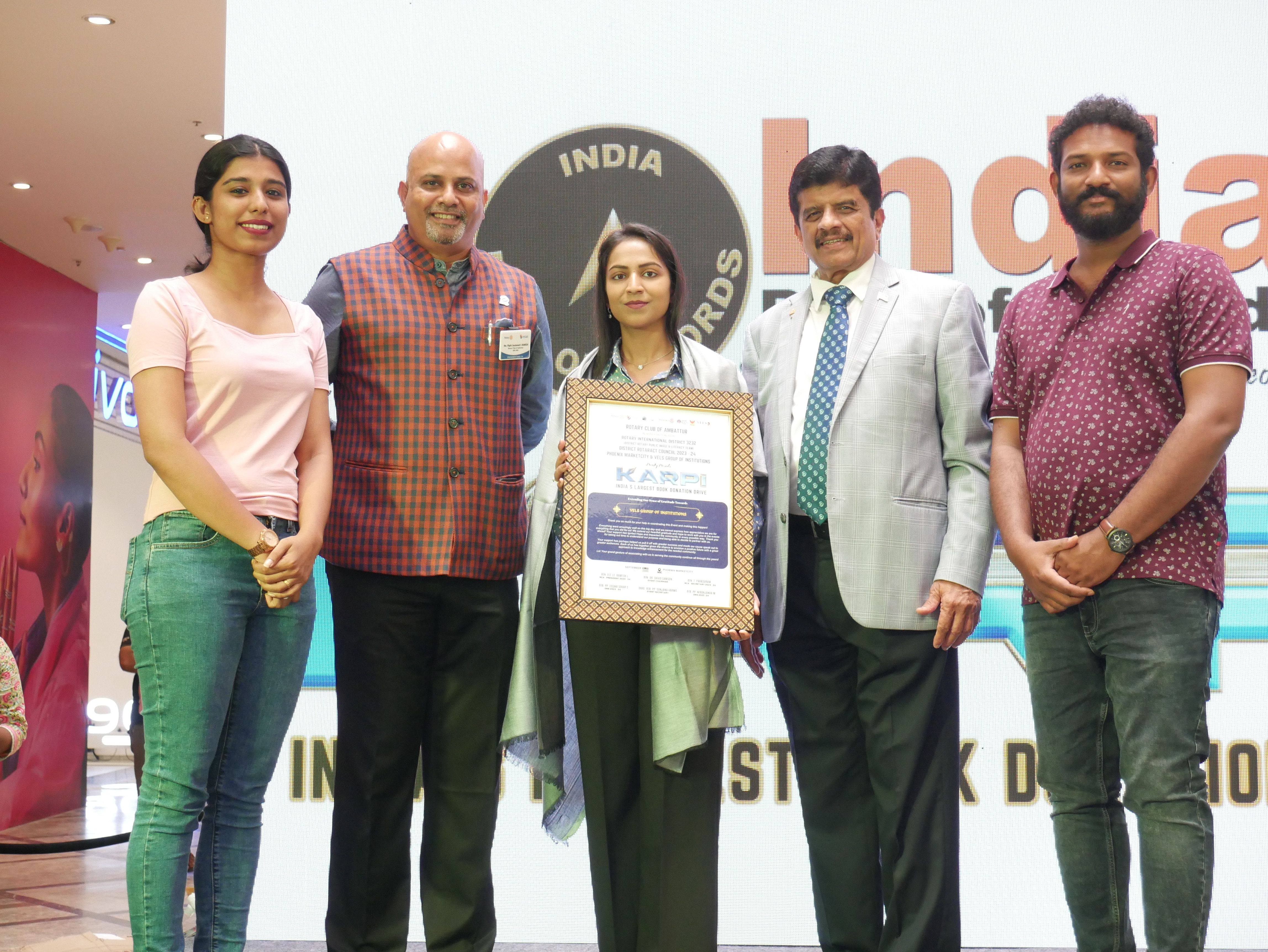 ‘Karpi’ – Largest Book Donation Drive at Phoenix Marketcity organized by Rotary Club of Ambattur in association with Vels Group