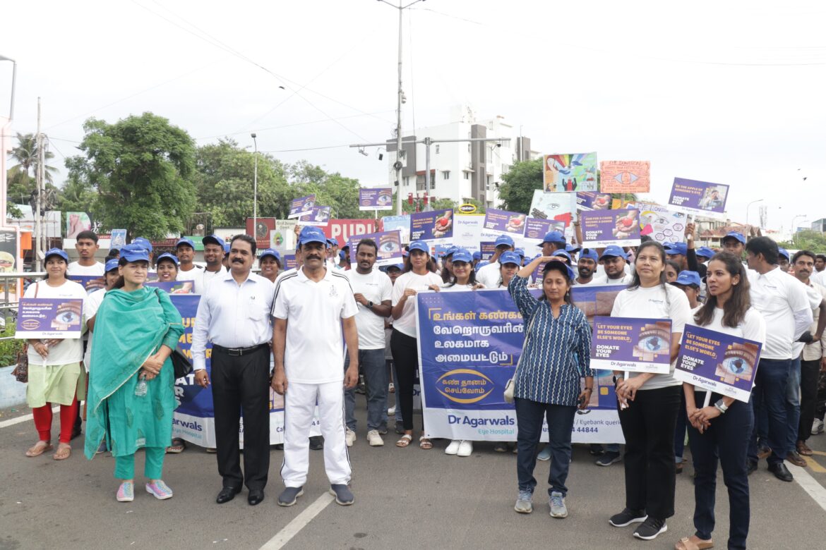 Dr Agarwals Eye Hospital Organises Human Chain to Promote Eye Donation