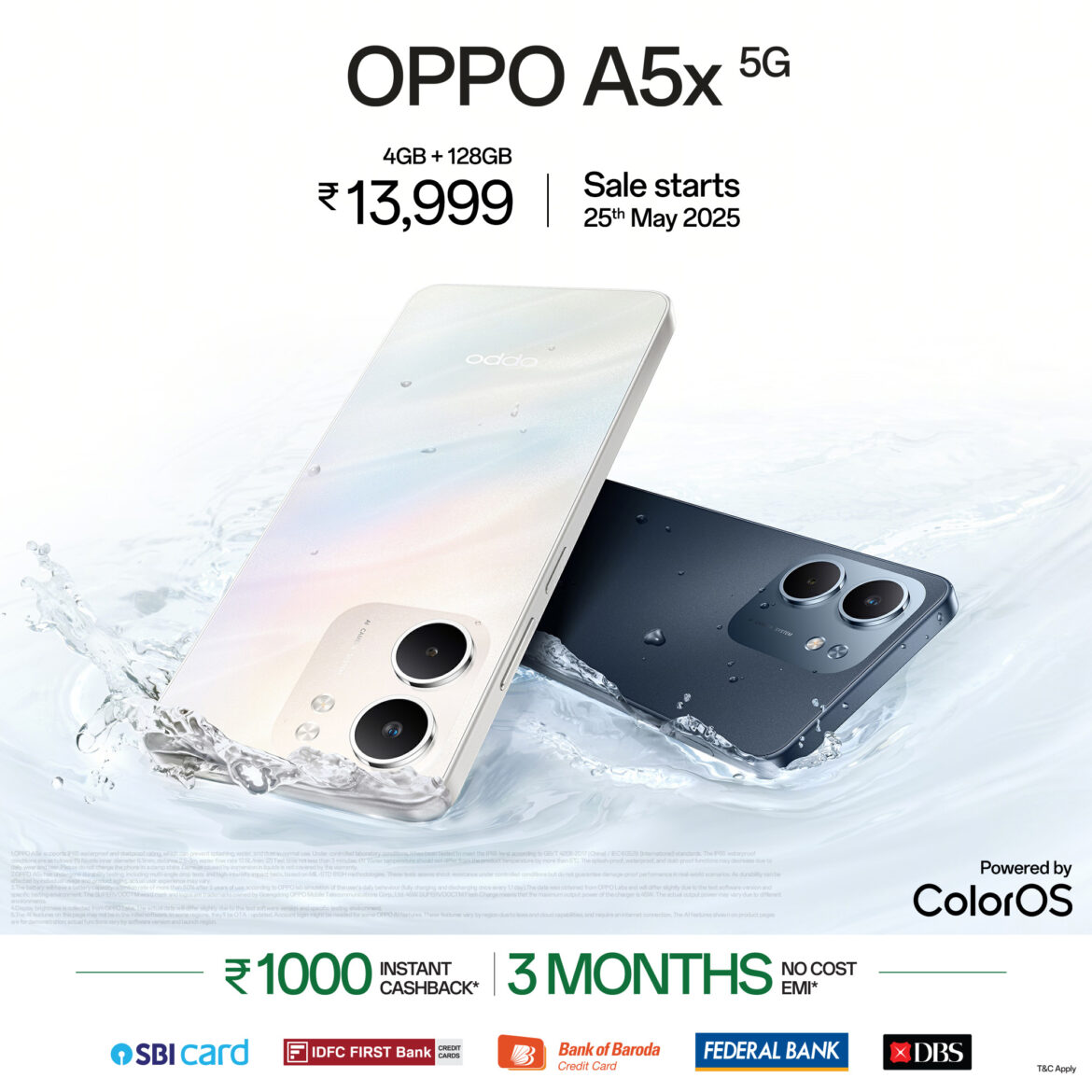 OPPO Launches New A5x 5G 4+128GB Variant –Featuring Flagship Design, 6000mAh Battery, and Military-Grade Durability