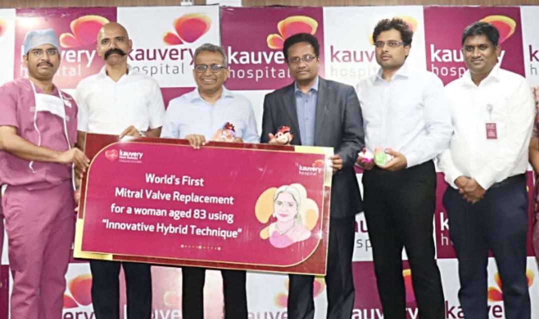 Kauvery Hospital Performs World’s First Breakthrough Transcatheter Mitral Valve Replacement on a High-Risk Elderly woman aged 83