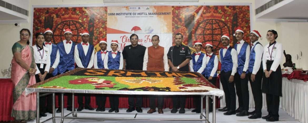 “When all the cakes baked get sold, there is a joy beyond bounds” – Chef Boopesh Pichaimani during the Christmas Fruit Mixing Ceremony at SRMIHM