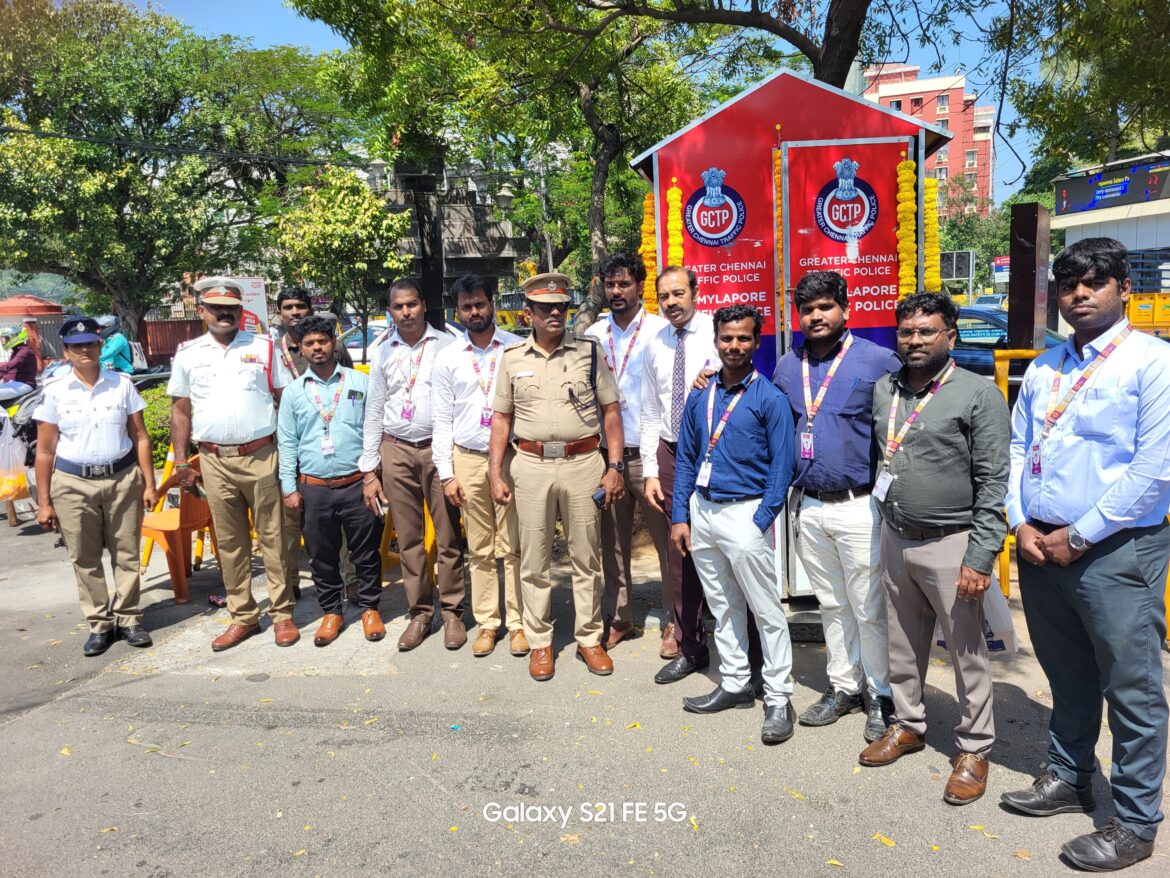 AU Small Finance Bank Installs Traffic Police Booths and Barricades to Ease Congestion on Chennai Roads
