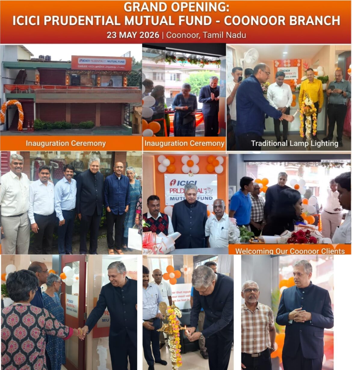 ICICI Prudential Mutual Fund, one of India’s largest mutual fund house inaugurates its first branch in Coonoor, Tamil Nadu