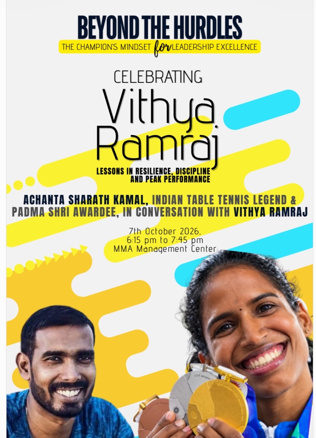 MMA honours Asian Games medallist Vithya Ramraj; champions lessons in resilience, discipline and peak performance